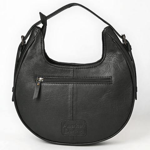 American Darling Quilted Genuine Leather Hobo Bag | Hand-Tooled Floral Accent Shoulder Bag