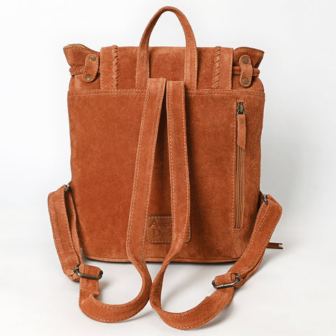 American Darling Genuine Suede Fringe Backpack | Western Concho Boot Stitched Bag