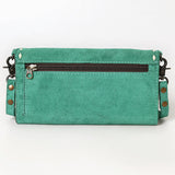 ADBG1712 Genuine Leather Wallet Bag with White Western Stitching & Adjustable Strap