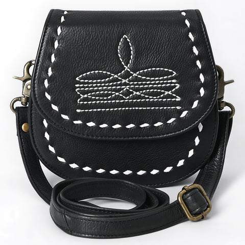 ADBGM592 Western Stitch Leather Crossbody - Cowgirl Saddle Purse