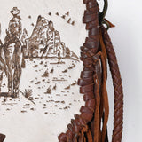 ADBGM603 Hair-On Hide Fringe Crossbody Bag - Genuine Leather Western Saddle Purse