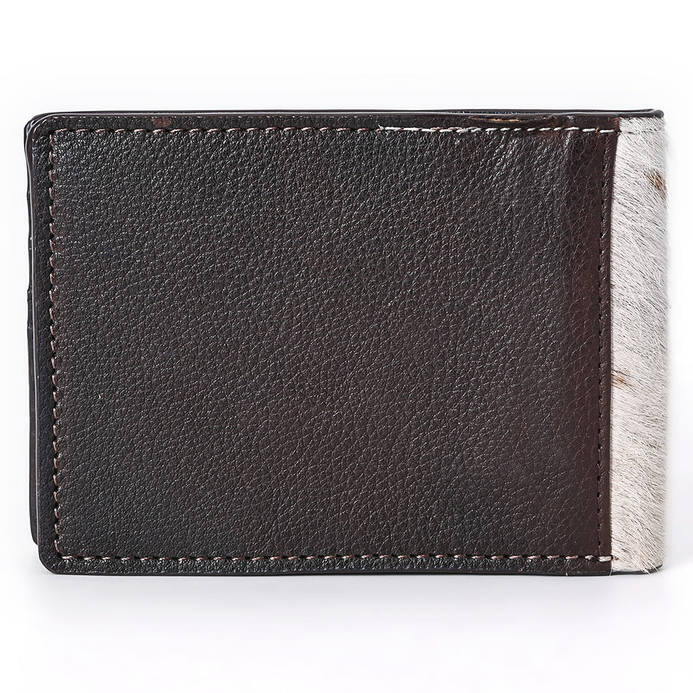 ADBGM454 Western Hair-On Leather Rodeo Wallet - Engraved Design