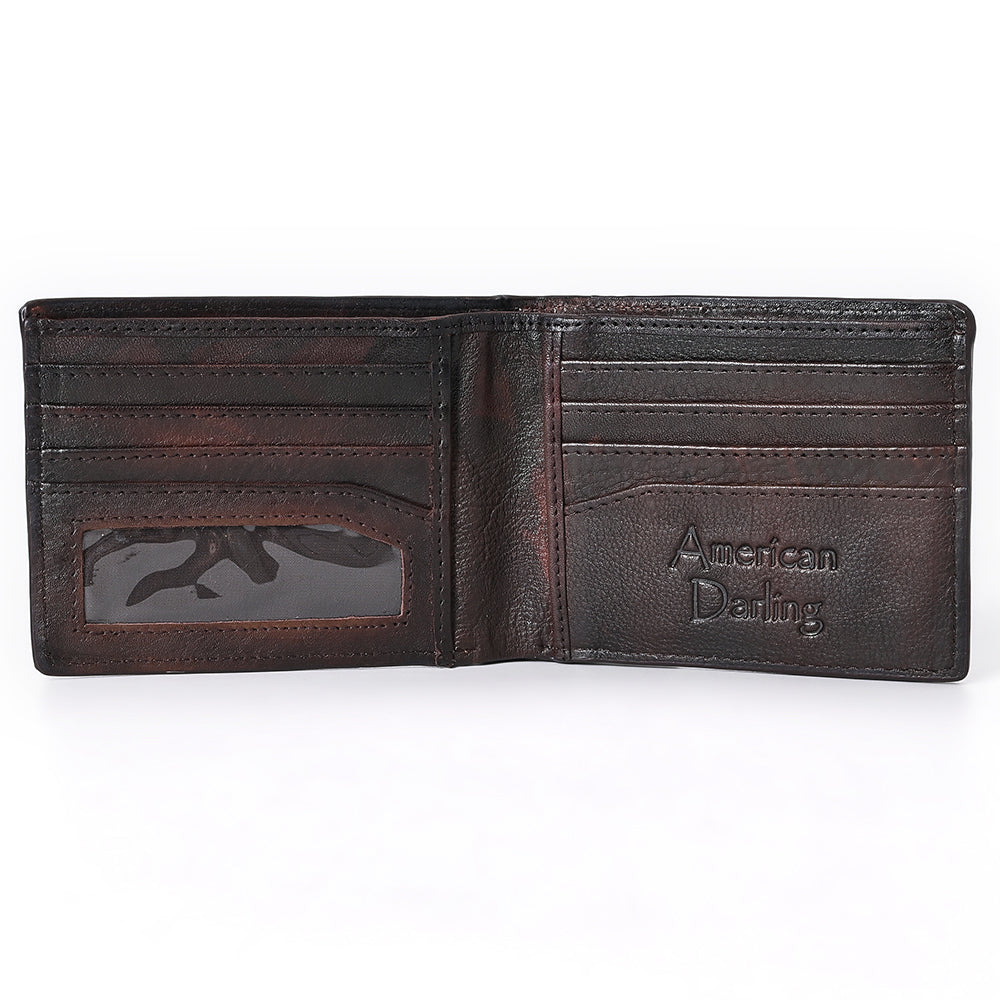 ADBGM454 Western Hair-On Leather Rodeo Wallet - Engraved Design