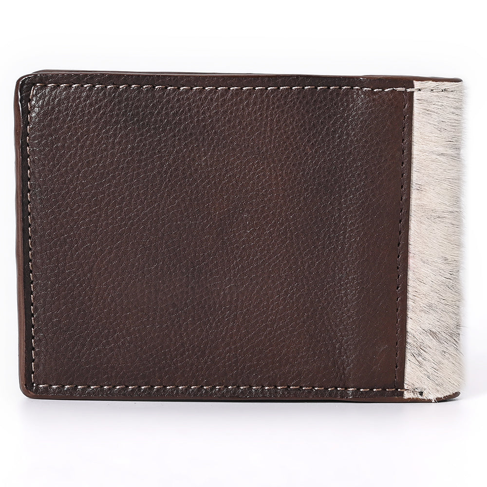 ADBGM454 Western Hair-On Leather Rodeo Wallet - Engraved Design