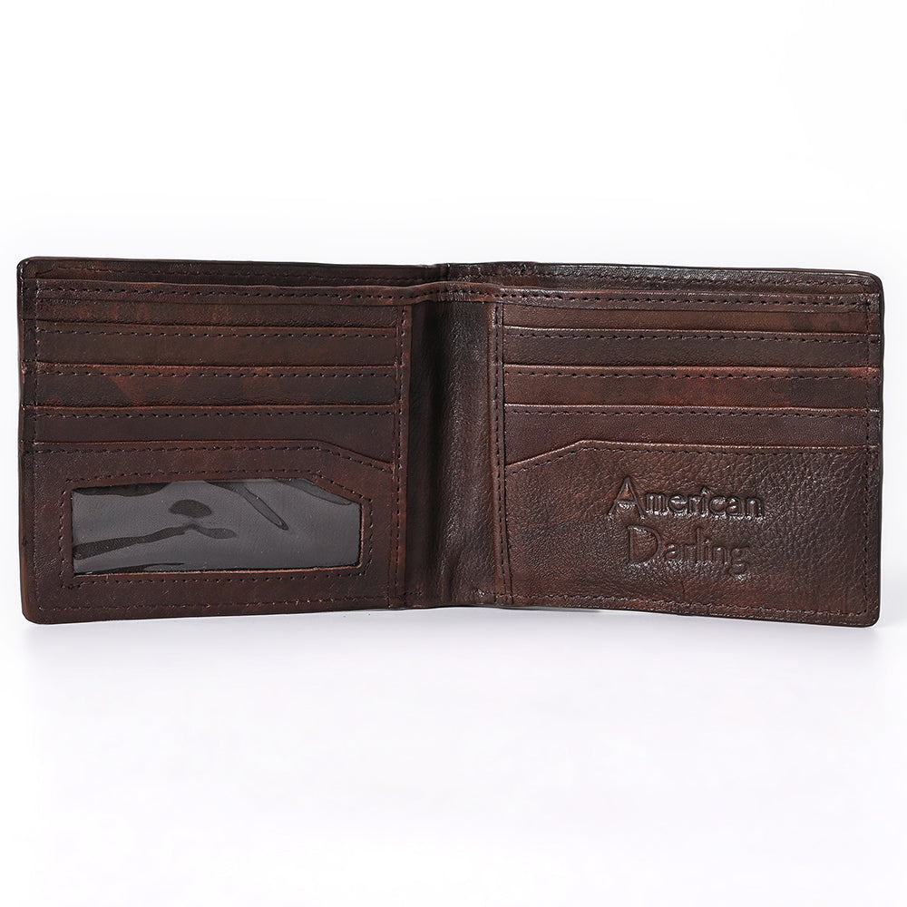 ADBGM454 Western Hair-On Leather Rodeo Wallet - Engraved Design