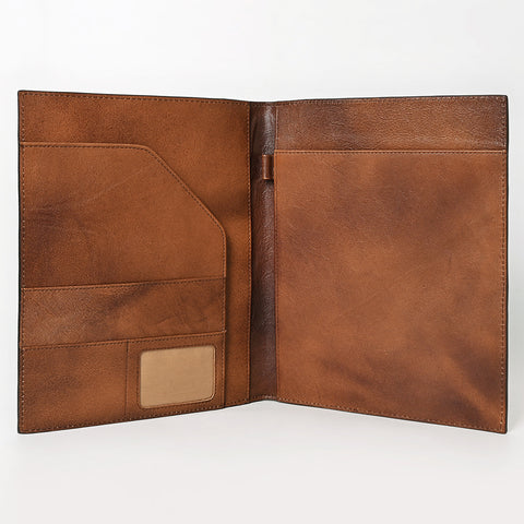 American Darling Hand-Tooled Floral Genuine Leather Western Portfolio Bag