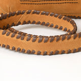 ADBGA772 Suede Western Crossbody Bag - Stitch Design with Whipstitch Strap