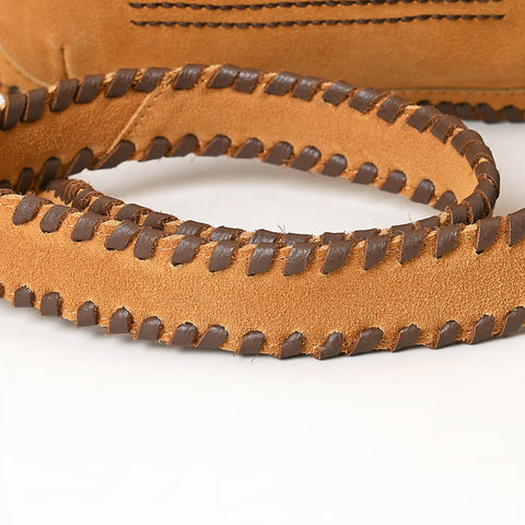 American Darling Genuine Suede Leather Buck Stitched Cross body Bag