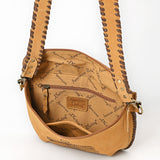 ADBGA772 Suede Western Crossbody Bag - Stitch Design with Whipstitch Strap