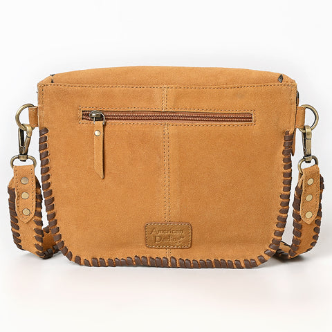 American Darling Genuine Suede Leather Buck Stitched Cross body Bag