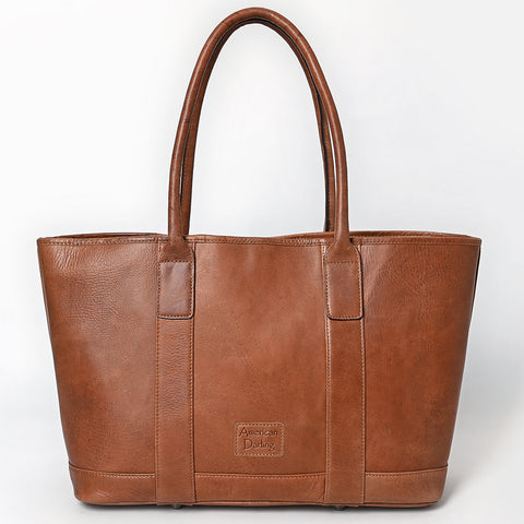ADBGM607B Tote Bag - Classic Western Saddle Brown Genuine Leather Tote