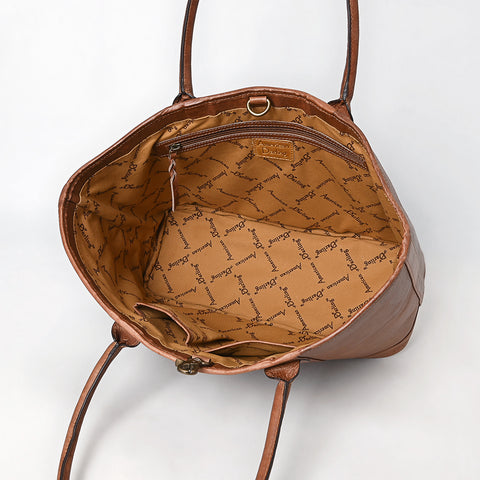 ADBGM607B Tote Bag - Classic Western Saddle Brown Genuine Leather Tote