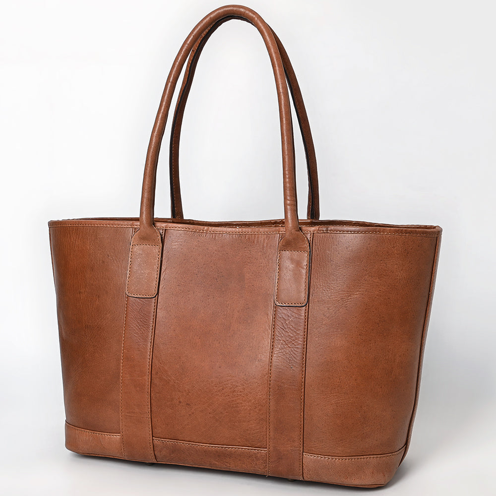 ADBGM607B Tote Bag - Classic Western Saddle Brown Genuine Leather Tote