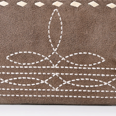 American Darling Genuine Suede Clutch Bag | Western Boot Stitched Wallet