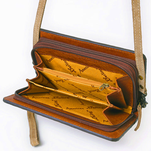American Darling Genuine Suede Organizer Bag | Western Boot Stitched Clutch