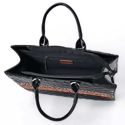 American Darling Quilted Hand Tooled Genuine Leather Tote Bag
