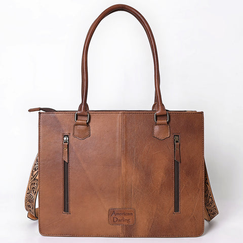 American Darling Hair-On Cowhide Fringe Tote Bag | Hand-Tooled Western Shoulder Bag