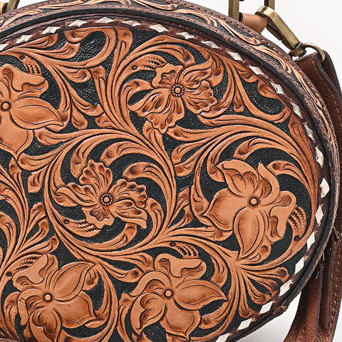 American Darling Handcrafted Hand Tooled Leather Western Canteen Bag