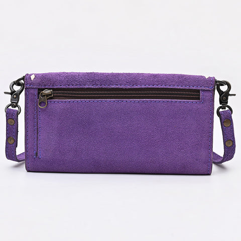 American Darling Genuine Suede Crossbody Bag | Western Boot Stitched Crossbody Purse