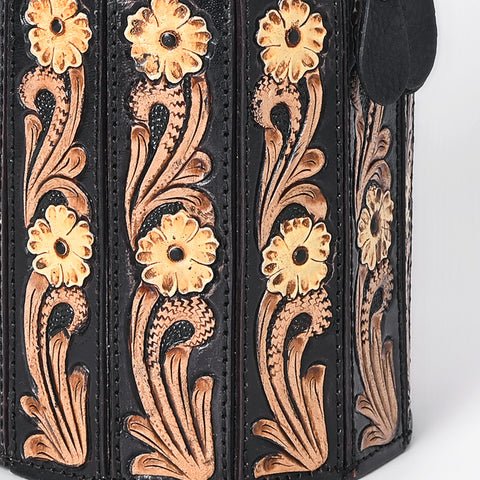 American Darling Handcrafted Genuine Leather Jewelry Case Floral Carved