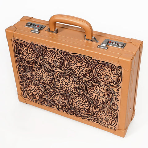 ADBGZ882 Hand-Tooled Leather Jewelry Case with Combination Locks | American Darling
