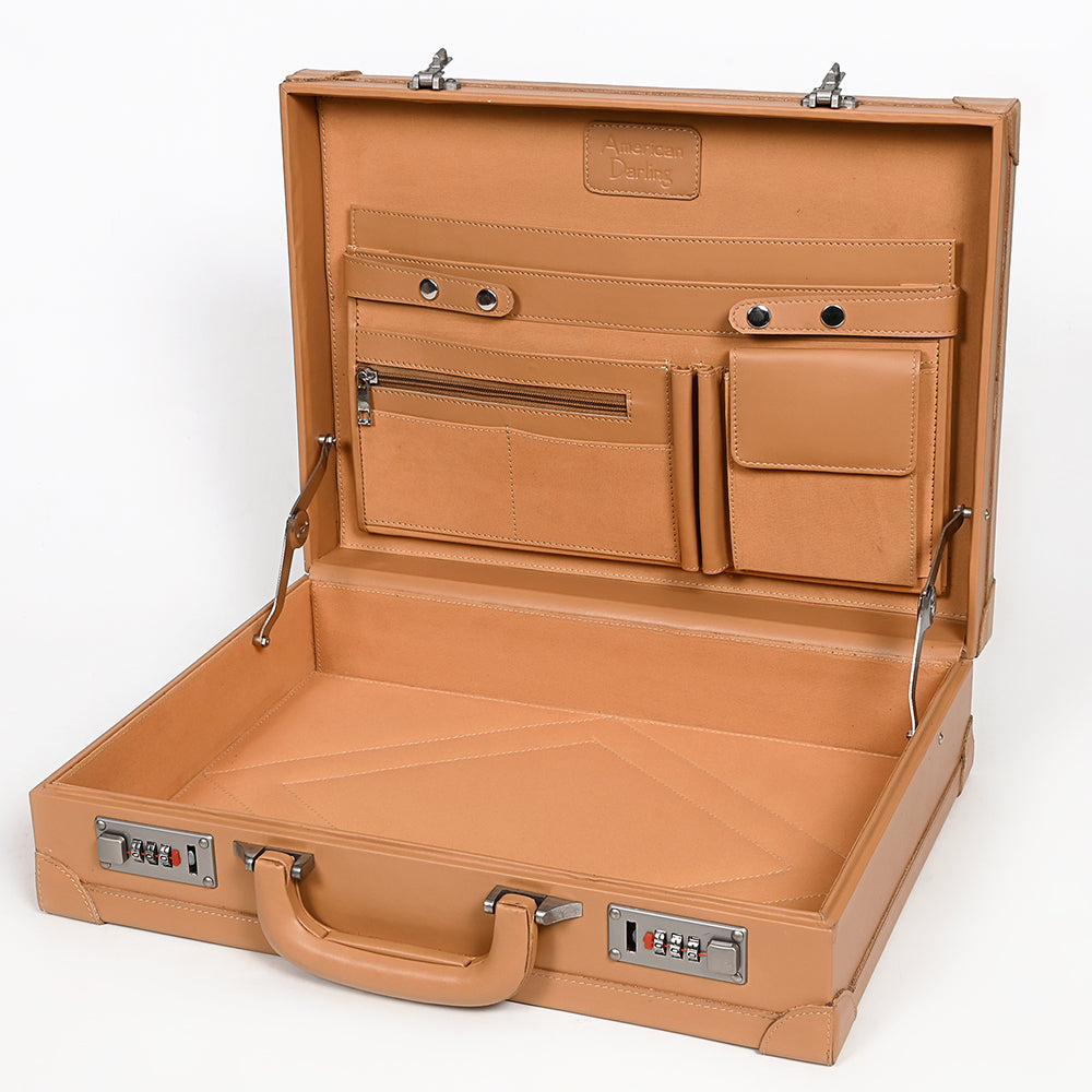 ADBGZ882 Hand-Tooled Leather Jewelry Case with Combination Locks | American Darling