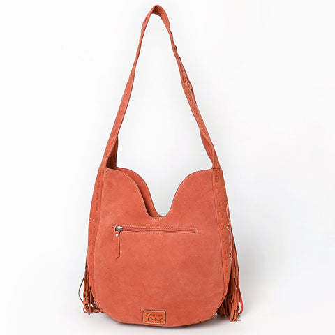 American Darling Fringe Boot Stitched Genuine Leather Large Cross body Bag