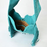 ADBGA734 Suede Fringe Messenger Bag - Western Embroidered Boho Hobo Purse