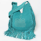 ADBGA734 Suede Fringe Messenger Bag - Western Embroidered Boho Hobo Purse