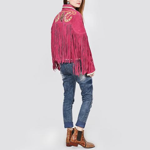 ADJKT052 Genuine Leather Women Shirt Jacket Dress