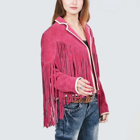 ADJKT052 Genuine Leather Women Shirt Jacket Dress