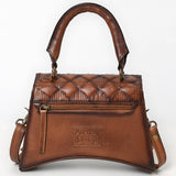 ADBGM629 Mini Western Handbag - Quilted Genuine Leather Purse with Detachable Strap