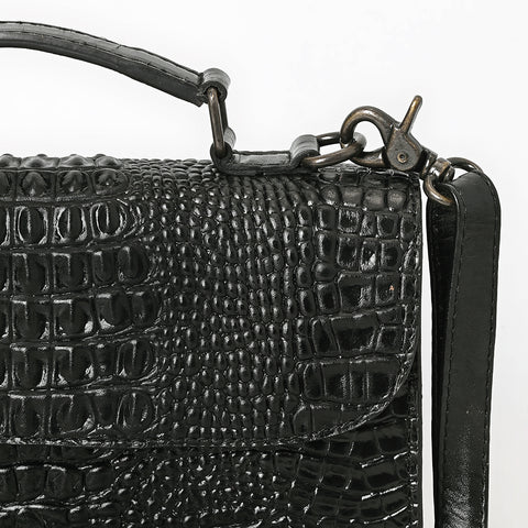American Darling Crocodile Embossed Western Leather Cross body Bag