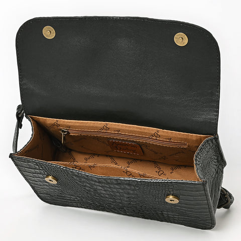 American Darling Crocodile Embossed Western Leather Cross body Bag