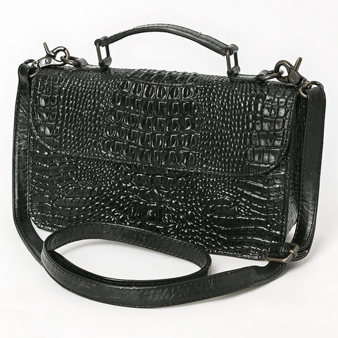 American Darling Crocodile Embossed Western Leather Cross body Bag