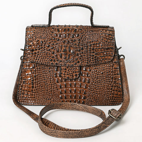 American Darling Western Cross body Bag in Crocodile Embossed Full Grain Leather