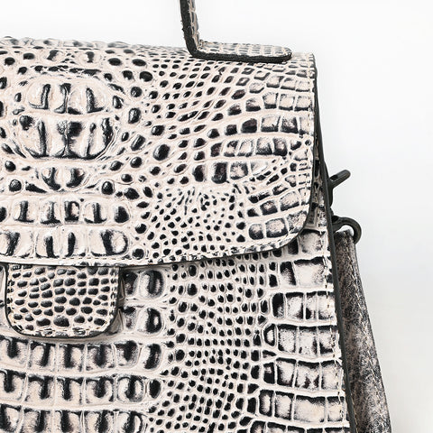 American Darling Western Cross body Bag in Crocodile Embossed Full Grain Leather