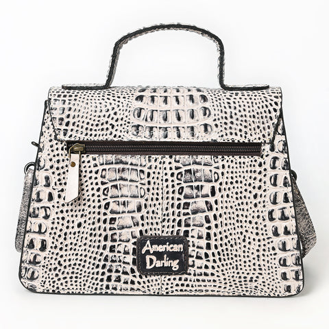 American Darling Western Cross body Bag in Crocodile Embossed Full Grain Leather
