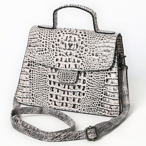 American Darling Western Cross body Bag in Crocodile Embossed Full Grain Leather