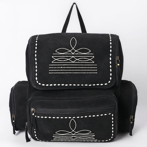 American Darling Handcrafted Genuine Suede Leather Backpack Boot Stitched