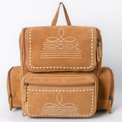 American Darling Handcrafted Genuine Suede Leather Backpack Boot Stitched
