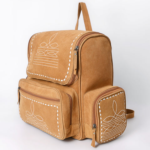 American Darling Handcrafted Genuine Suede Leather Backpack Boot Stitched