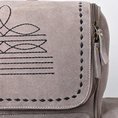 American Darling Handcrafted Genuine Suede Leather Backpack Boot Stitched