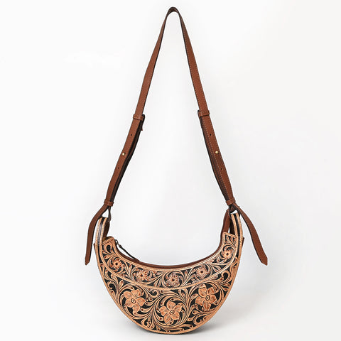 American Darling Handcrafted Genuine Leather Small Cross body Bag Floral Carved