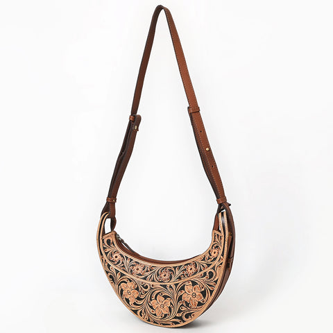 American Darling Handcrafted Genuine Leather Small Cross body Bag Floral Carved