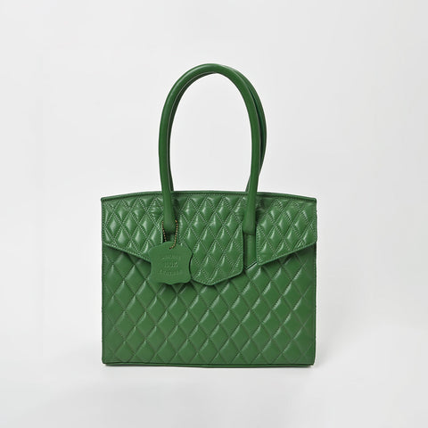 NMBGM189 American Darling Quilted Genuine Leather Satchel Tote