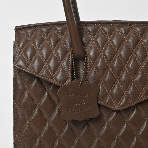 NMBGM189 American Darling Quilted Genuine Leather Satchel Tote
