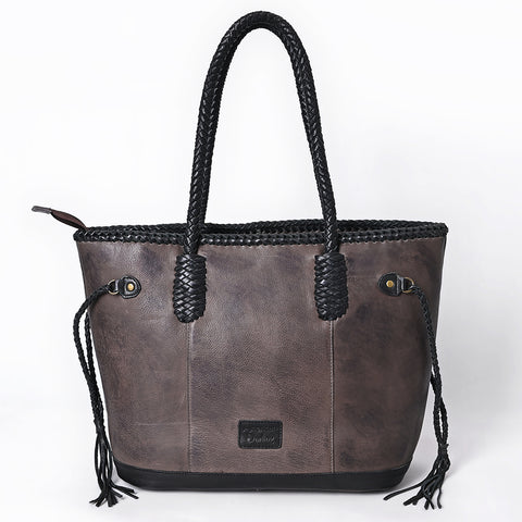 ADBGM328 Handmade Leather Crossbody Bag with Braided Edges - Western Compact Purse