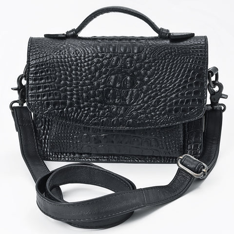American Darling Western Small Cross body Bag in Crocodile Embossed Full Grain Leather