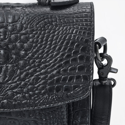 American Darling Western Small Cross body Bag in Crocodile Embossed Full Grain Leather